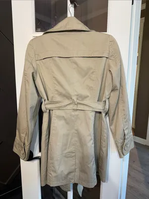 MERONA Classic Tan Double Breasted Short Trench Coat w/Belt M Capsule Minimalist thumbnail 2