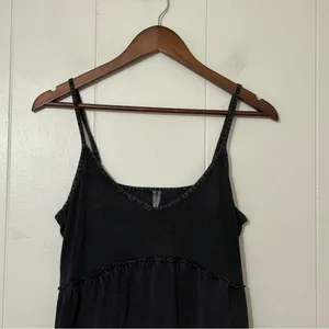 By Anthropologie Charcoal Washed Tiered Cami Tank Top Size S Boho Babydoll thumbnail 2
