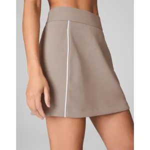 Spanx AirEssentials Pique Skort Ashwood Tan High-Rise Waist Shaping Piping Skirt thumbnail 2