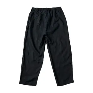 Quince 100% European Linen Wide Leg Elastic Waist Ankle Pants Black Size Large thumbnail 4