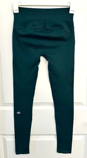 ALO Yoga Seamless Ribbed Mindful Movement Legging Midnight Green XS thumbnail 1