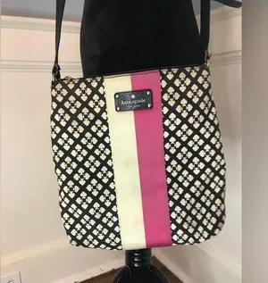 Kate Spade New York Victoria Classic Pink Stripe Crossbody Bag thumbnail 1