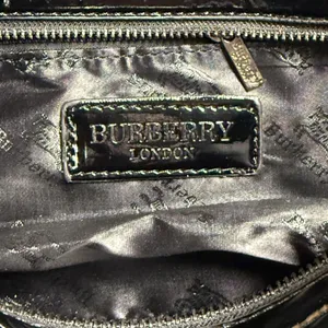 Floral Plaid Check Satchel Bag‎ Black White Patent Trim Purse Tote Crossbody thumbnail 16