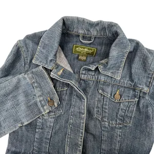 Vintage Eddie Bauer Women Small Trucker Jean Buttoned‎ Jacket Medium Wash Denim thumbnail 2