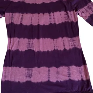 Mudd Womens Purple Tie Dye Raglan Long Sleeve Cotton Slub Knit T-Shirt Medium thumbnail 3