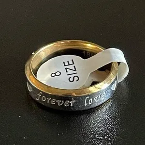 Gold silver forever love ring size 8 thumbnail 1