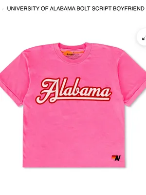 Alabama Bolt Script Logo Pink Women's T-Shirt thumbnail 3