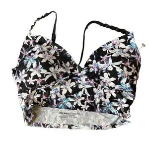 Steve Madden Bralette Bra Women L Large Black Floral Wireless Opaque Casual thumbnail 1