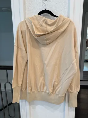 AEMI + CO Beige Oversized Snap Front Hoodie Pullover Small NWT Tan thumbnail 5