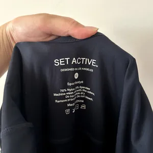 SET ACTIVE Sportbody Sporty Flare Oxford Navy Jumpsuit Size M thumbnail 5