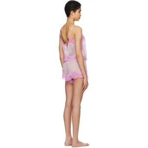 NWT SKIMS ROMANCE LACE CROPPED CAMI AND SHORT SET Sugar Plum Large thumbnail 3