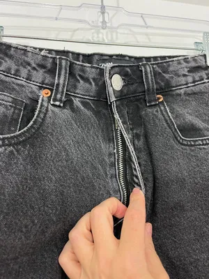 Zara Size 2 Black 100% Cotton Rigid High-Rise Jeans thumbnail 3