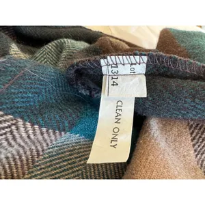 Vintage ‘80s Shelly’s Tall American Beauty Brown & Teal Wool A-Line Midi Skirt thumbnail 9