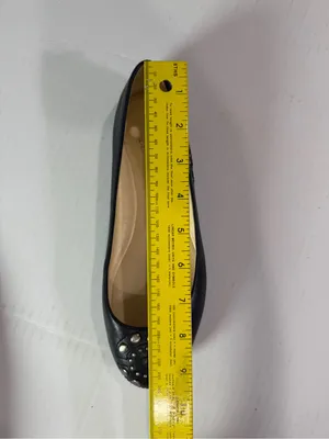 Coach Black Leather Studded Round-Toe Flats measure size 7 thumbnail 7