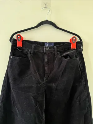 Gap Womens Black Corduroy High Rise Wide Leg Pants 12 31 Capsule Minimalist thumbnail 2