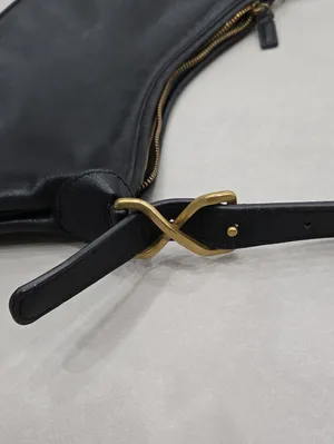 Zara 90's Vintage- Look Black Real Leather Shoulder Bag thumbnail 3