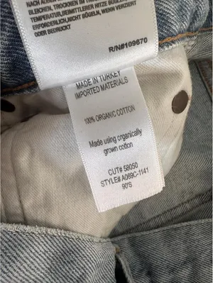AGOLDE 90's Mid Rise Loose Fit in Captured Wash Distressed Button Fly Women’s 24 thumbnail 9
