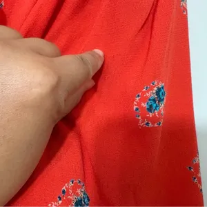 Free People Mockingbird Floral Mini Dress Coral Red Open Back Boho Size 4 thumbnail 5