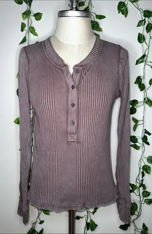 Aerie Road Trip Sleeve Henley Long Sleeve Faded Brown thumbnail 1