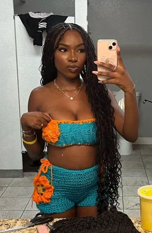 Blue and Orange custom crochet set thumbnail 1