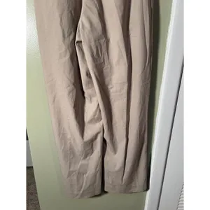 Uniqlo Women's Size XS 24-25 Pleated Wide Leg Straight Leg Trousers Khaki Beige thumbnail 8