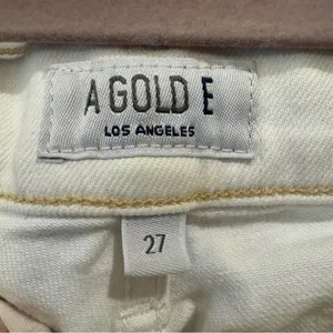 Agolde Sophie Crop Skinny Denim Jeans in‎ White Shoreline Destruct Size 27 thumbnail 3