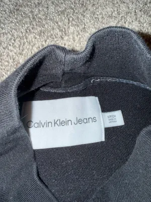Calvin Klein Jeans Women's Black Cropped Mock Neck Sweatshirt with Monogram Logo thumbnail 3