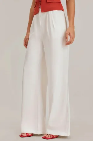 Rihoas White Ruched Straight Pants Size XS thumbnail 3