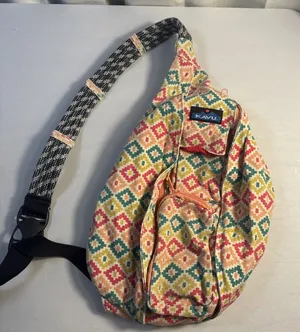 KAVU Rope Sling‎ Bag Hiking Aztec Pattern Boho Festival Crossbody Backpack thumbnail 1