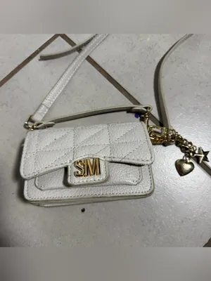 Steve‎ Madden Women Beige/White Quilted Mini Micro Crossbody Bag Charms. thumbnail 2