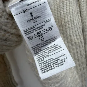 Banana Republic Cardigan Womens Small Beige Merino Wool Alpaca Blend Open *HOLE thumbnail 9