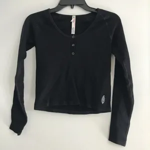 Free People Movement Bail Out Long Sleeve Layer in Black size M-L NWT thumbnail 3
