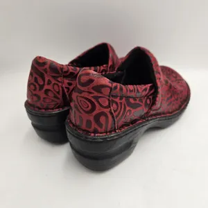 Boc Born Peggy Shoes Women’s 6 Red Embossed Tooled Slip On Floral Clogs Boho Y2K thumbnail 2
