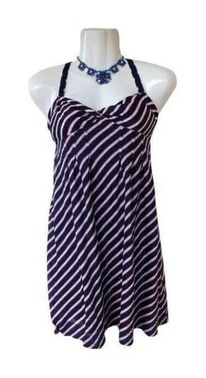 American Eagle Striped Versatile Summer Striped Cotton Dress Size 4 Gators UF thumbnail 1