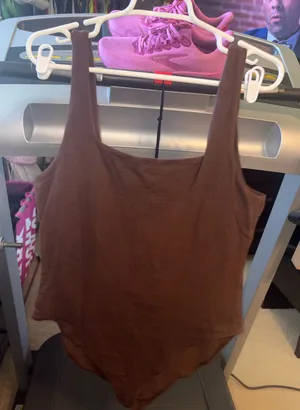 Brown Scoop Neck Sleeveless Bodysuit thumbnail 1