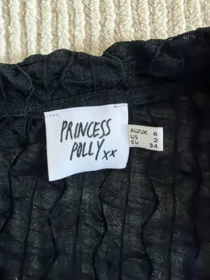 Princess Polly Long Sleeve Black Mesh Top thumbnail 6