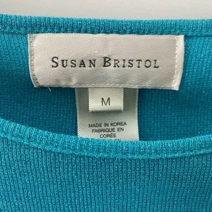 Susan Bristol Y2K Vintage Shimmer Top Sparkle Knit Medium Long Sleeve Stretch Teal Blue Bratz thumbnail 7