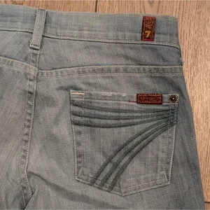 7 For All Mankind Womens 26 Dojo Short Jeans Light Wash Denim‎ Bermuda Made USA thumbnail 5