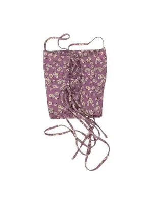 Zara Purple Daisy Lace-Up Camisole Womens S Floral Print Spaghetti Straps Top thumbnail 3