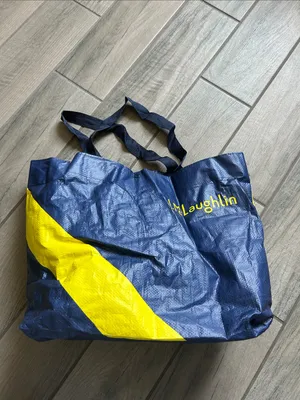 J. McLaughlin Navy Tote with Bright Yellow Diagonal Accent thumbnail 2