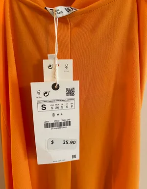 ZARA Midi Orange Dress thumbnail 4