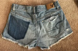 American Eagle Patchwork Shorts Denim thumbnail 2