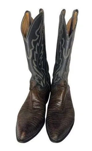 Justin Iguana Lizard Grey Western Cowboy Boots Size 8.5 thumbnail 1