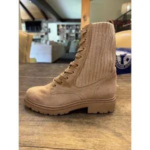Sam Edelman Women Combat Boots Beige Lydell Knit Suede Lace Up Size 6.5 thumbnail 3