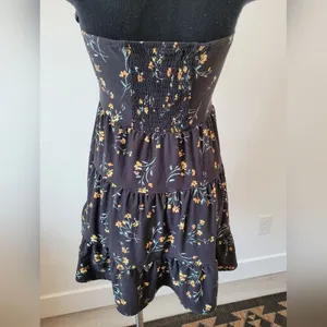 No Boundaries Dark Floral Midi Dress Milkmaid Festival Cottage Maiden Fairy Tiered Smocked thumbnail 6