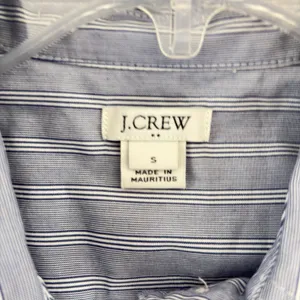 J Crew Womens‎ Blue Popover Top Striped Short Sleeve Collared Button Shirt Small thumbnail 5