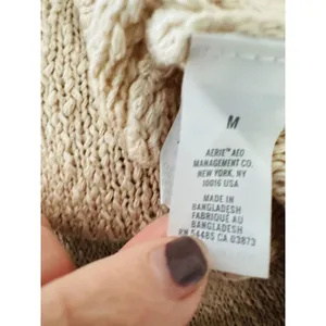 Aerie Womens Sweater Pullover Oversized Deconstructed Slouchy Beige Size‎ Medium thumbnail 7