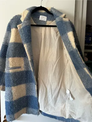 Zara wool checkered coat thumbnail 2