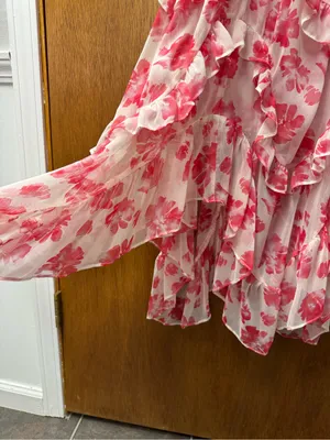 MISA Los Angeles Dakota Sleeveless Midi Dress Abstract Rose Flora Pink Medium thumbnail 11