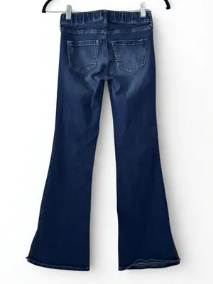 Abercrombie Kids Girls High Rise Flare Jeans Dark Wash Blue Denim Size 8-10 thumbnail 2